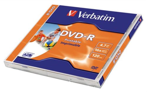 VERBATIM DVD-R lemez, nyomtatható, matt, ID, 4,7GB, 16x, 1 db, normál tok, VERBATIM