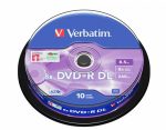   VERBATIM DVD+R lemez, kétrétegű, 8,5GB, 8x, 10 db, hengeren, VERBATIM "Double Layer"