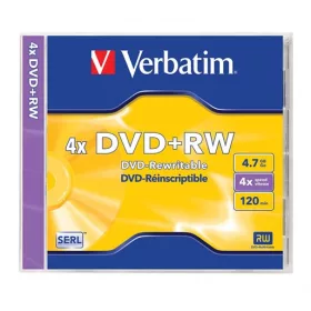   VERBATIM DVD+RW lemez, újraírható, 4,7GB, 4x, 1 db, normál tok, VERBATIM