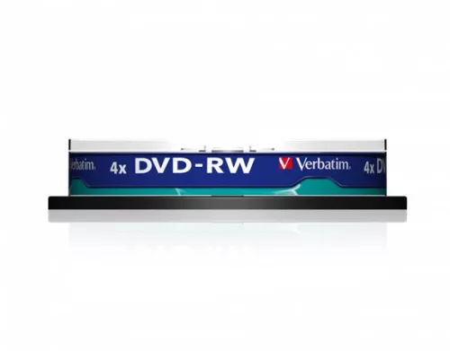 VERBATIM DVD-RW lemez, újraírható, 4,7GB, 4x, 10 db, hengeren, VERBATIM