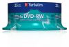 VERBATIM DVD-RW lemez, újraírható, 4,7GB, 4x, 25 db, hengeren, VERBATIM