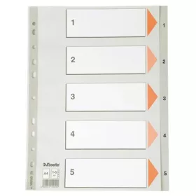 ESSELTE Regiszter, műanyag, A4, 1-5, ESSELTE, szürke