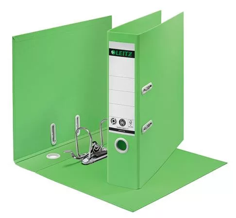 LEITZ Iratrendező, 80 mm, A4, karton, újrahasznosított, LEITZ "180 Recycle", zöld