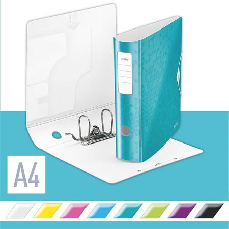 LEITZ Iratrendező, 82 mm, A4, PP, LEITZ "180 Active Wow", jégkék