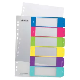   LEITZ Regiszter, műanyag, A4 Maxi, 1-6, LEITZ "Wow"