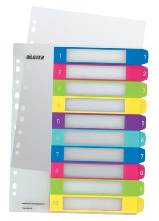 LEITZ Regiszter, műanyag, A4 Maxi, 1-10, LEITZ "Wow"