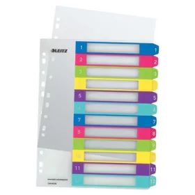   LEITZ Regiszter, műanyag, A4 Maxi, 1-12, LEITZ "Wow"