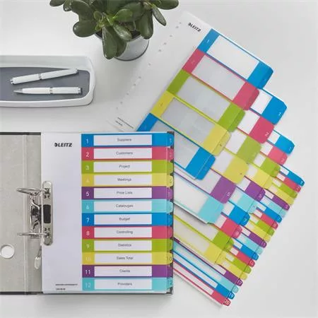 LEITZ Regiszter, műanyag, A4 Maxi, 1-20, LEITZ "Wow"