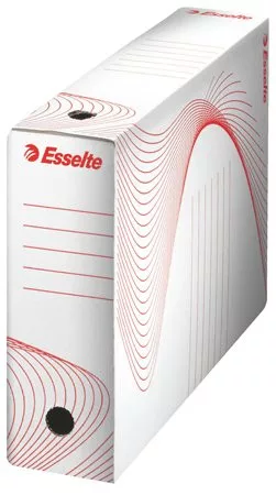 ESSELTE Archiválódoboz, A4, 80 mm, karton, ESSELTE "Standard", fehér