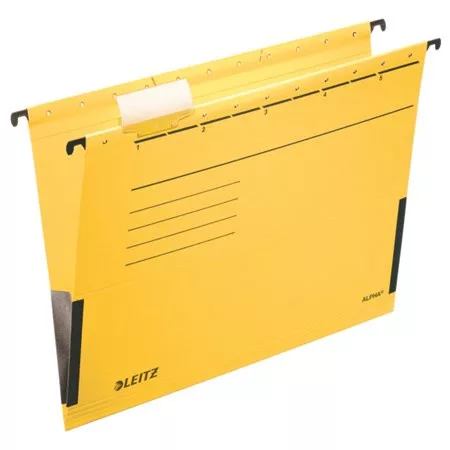 LEITZ Függőmappa, oldalvédelemmel, karton, A4, LEITZ "Alpha", sárga