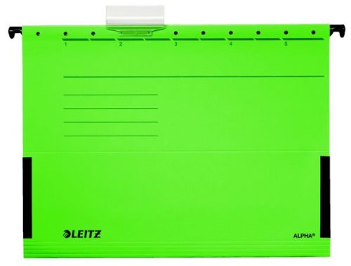 LEITZ Függőmappa, oldalvédelemmel, karton, A4, LEITZ "Alpha", zöld