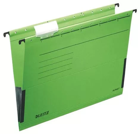 LEITZ Függőmappa, oldalvédelemmel, karton, A4, LEITZ "Alpha", zöld