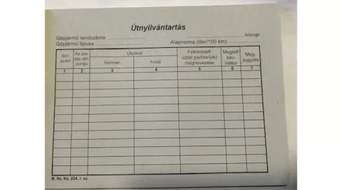 Útnyilvántartó A/5 fekvő 50 lapos