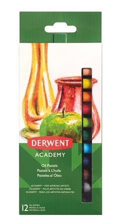 DERWENT Olajpasztell kréta, DERWENT "Academy", 12 különböző szín