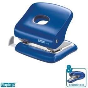   RAPID Lyukasztó, kétlyukú, 30 lap, RAPID "FC30", vízkék