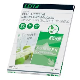   LEITZ Meleglamináló fólia, 80 mikron, A4, fényes, öntapadó, LEITZ