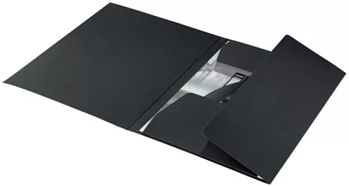 LEITZ Pólyás dosszié, karton, A4, LEITZ "Recycle", fekete