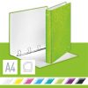LEITZ Gyűrűs könyv, 4 gyűrű, D alakú, 40 mm, A4 Maxi, karton, LEITZ "Wow", zöld