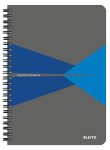   LEITZ Spirálfüzet, A5, kockás, 90 lap, laminált karton borító, LEITZ "Office", szürke-kék