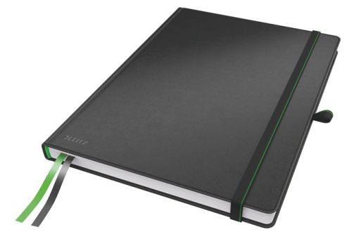 LEITZ Jegyzetfüzet, exkluzív, A4, kockás, 80 lap, keményfedeles, LEITZ "Complete", fekete