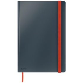   LEITZ Beíró, B5, kockás, 80 lap, keményfedeles, LEITZ "Cosy Soft Touch", bársonyszürke