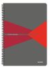 LEITZ Spirálfüzet, A4, kockás, 90 lap, PP borító, LEITZ "Office", szürke-piros