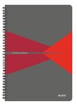   LEITZ Spirálfüzet, A4, kockás, 90 lap, PP borító, LEITZ "Office", szürke-piros