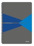   LEITZ Spirálfüzet, A4, kockás, 90 lap, PP borító, LEITZ "Office", szürke-kék