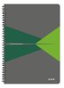 LEITZ Spirálfüzet, A4, kockás, 90 lap, PP borító, LEITZ "Office", szürke-zöld