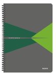   LEITZ Spirálfüzet, A4, kockás, 90 lap, PP borító, LEITZ "Office", szürke-zöld