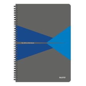   LEITZ Spirálfüzet, A4, vonalas, 90 lap, PP borító, LEITZ "Office", szürke-kék