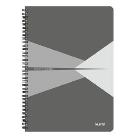   LEITZ Spirálfüzet, A4, vonalas, 90 lap, PP borító, LEITZ "Office", szürke