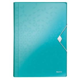   LEITZ Harmonikamappa, A4, PP, 6 rekeszes, LEITZ "Wow", jégkék