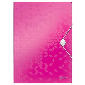  Gumis mappa PP A4 LEITZ "Wow" rózsaszín