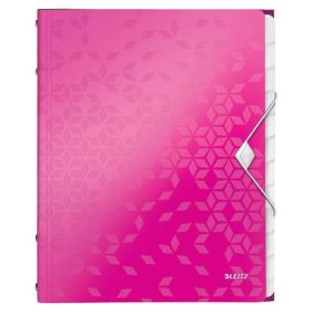   LEITZ Előrendező, A4, 12 részes, műanyag, LEITZ "Wow", rózsaszín