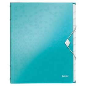   LEITZ Előrendező, A4, 12 részes, műanyag, LEITZ "Wow", jégkék