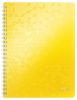 LEITZ Spirálfüzet, A4, vonalas, 80 lap, LEITZ "Wow", sárga