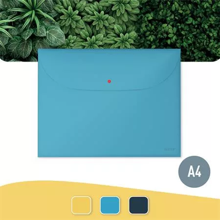 Irattartó tasak 2 zsebes A4 PP pantentos LEITZ "Cosy" nyugodtkék 3 db/csomag