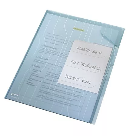 LEITZ Rendszerező genotherm, lefűzhető, A4, 200 mikron, narancsos felület, LEITZ "CombiFile", kék