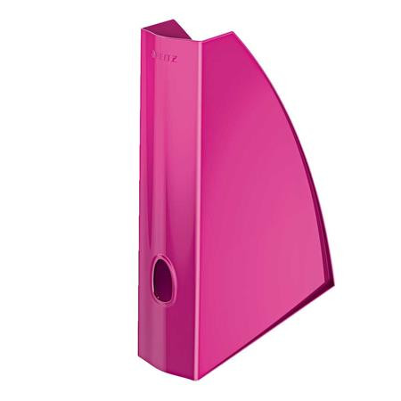LEITZ Iratpapucs, műanyag, 60 mm, elöl nyitott, LEITZ "Wow", rózsaszín