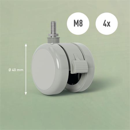 LEITZ Alkatrész, görgős kerék, ülő/álló asztalhoz, LEITZ "Ergo"