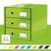 LEITZ Irattároló, laminált karton, 3 fiókos, LEITZ "Click&Store", zöld
