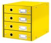 LEITZ Irattároló, laminált karton, 4 fiókos, LEITZ "Click&Store", sárga