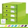 LEITZ Irattároló, laminált karton, 4 fiókos, LEITZ "Click&Store", zöld
