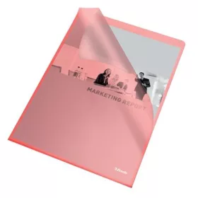   ESSELTE Genotherm, "L", A4, 105 mikron, narancsos felület, ESSELTE "Standard", piros