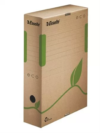 ESSELTE Archiválódoboz, A4, 80 mm, újrahasznosított karton, ESSELTE "Eco", barna