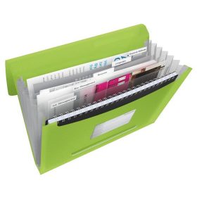   ESSELTE Harmonikamappa, A4, PP, 6 rekeszes, ESSELTE "Vivida", zöld