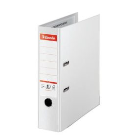   ESSELTE Iratrendező, 80 mm, A4, PP, élvédő sínnel, ESSELTE "Standard Plus", Vivida fehér