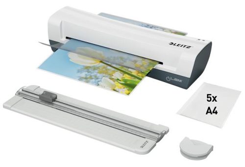LEITZ Lamináló készlet, A4, 80-125 mikron, LEITZ "iLam Home 4-in-1", fehér