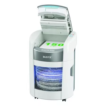 LEITZ Iratmegsemmisítő, konfetti, 150 lap, LEITZ "IQ OptiMax Autofeed Home Office 150 P4"